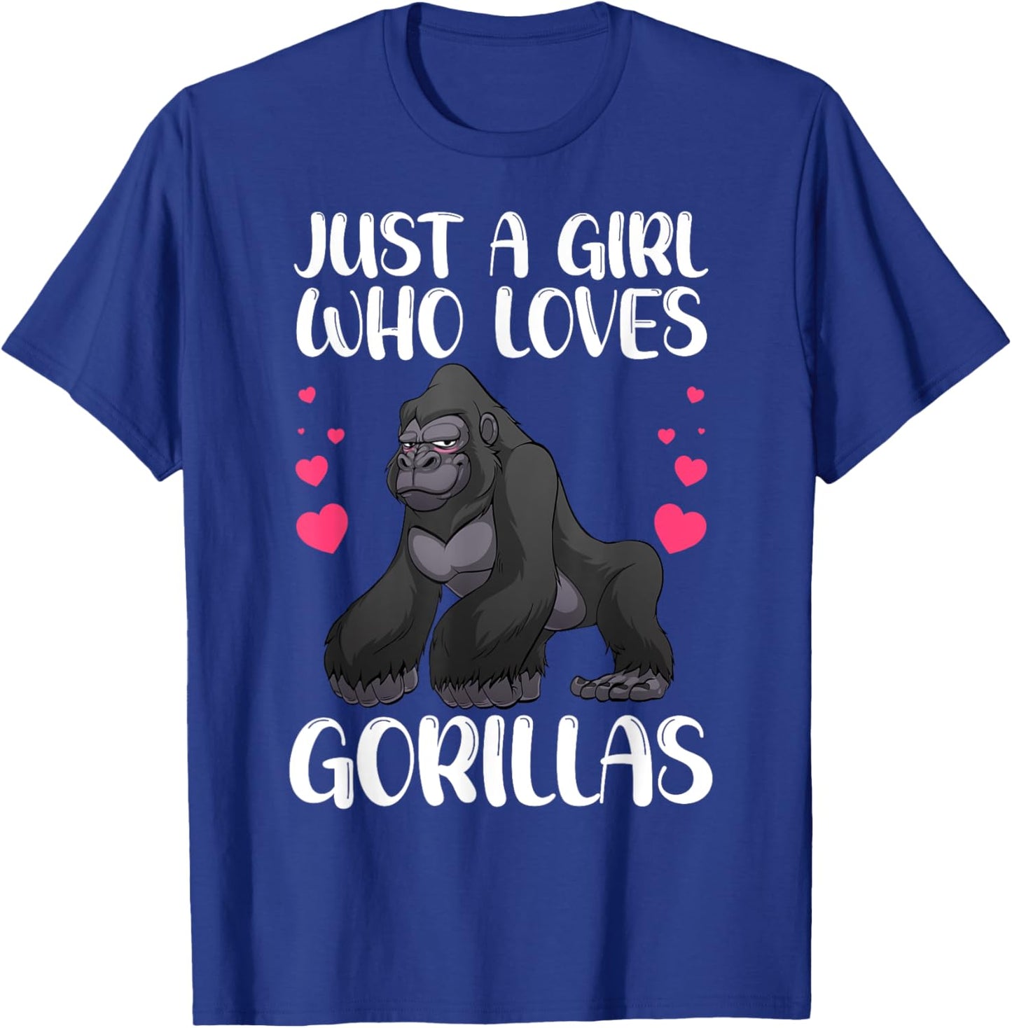 Funny Gorilla Design For Girls Kids Women Gorilla Ape Lover T-Shirt - T-Shirt | Royal