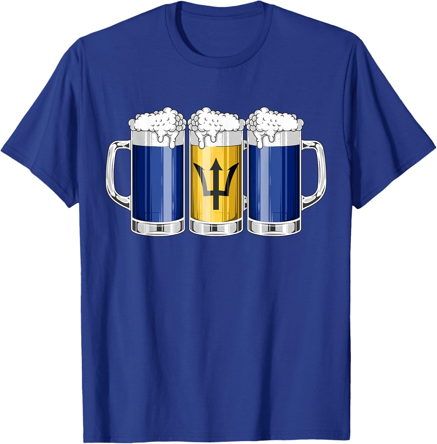 Beer Barbadian Shirt - Beer Barbados Flag Patriotic Men T-Shirt - T-Shirt | Royal