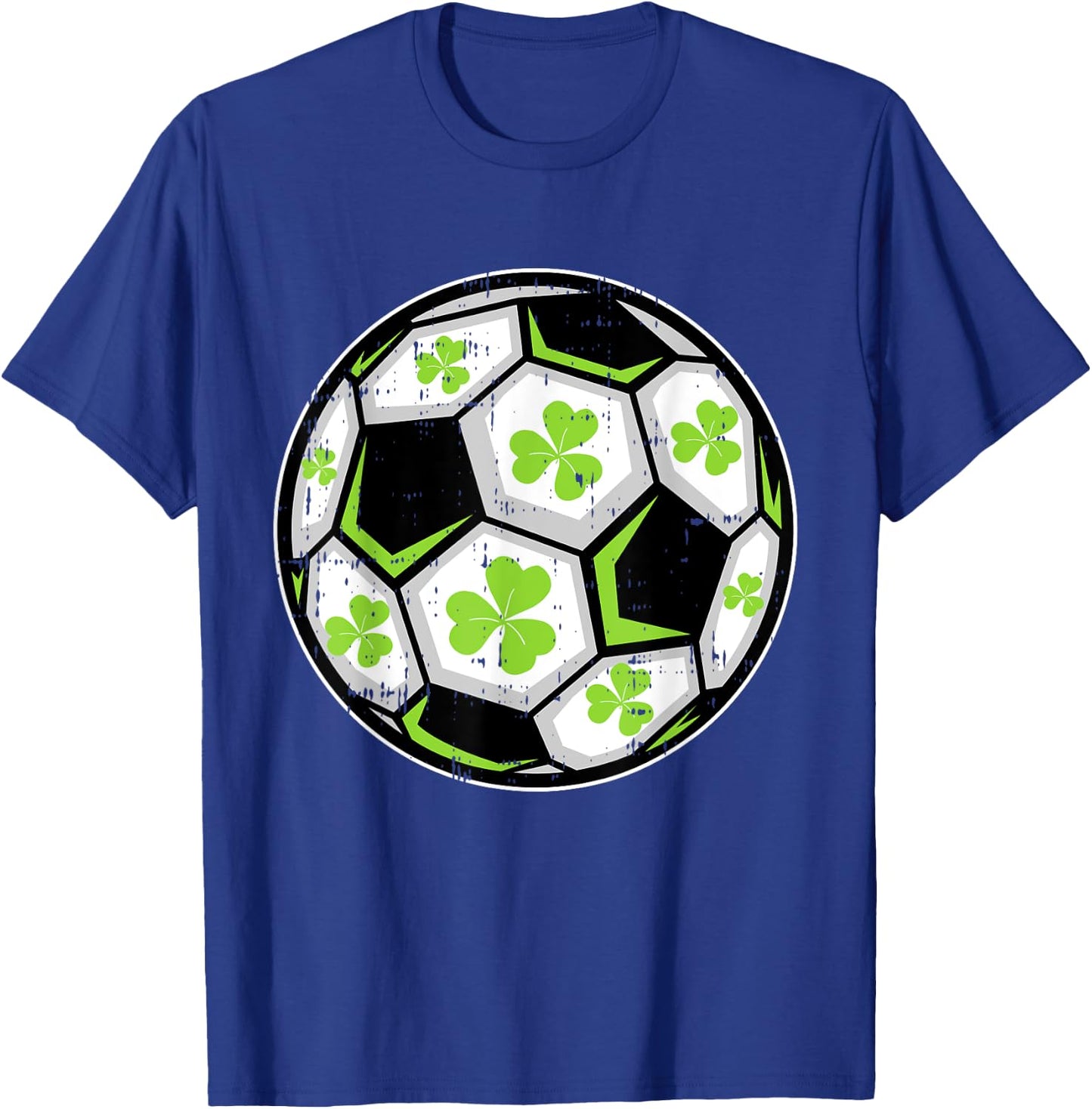 Soccer Ball Shamrock St Patricks Day Clover Sport Boys Girls T-Shirt - T-Shirt | Royal