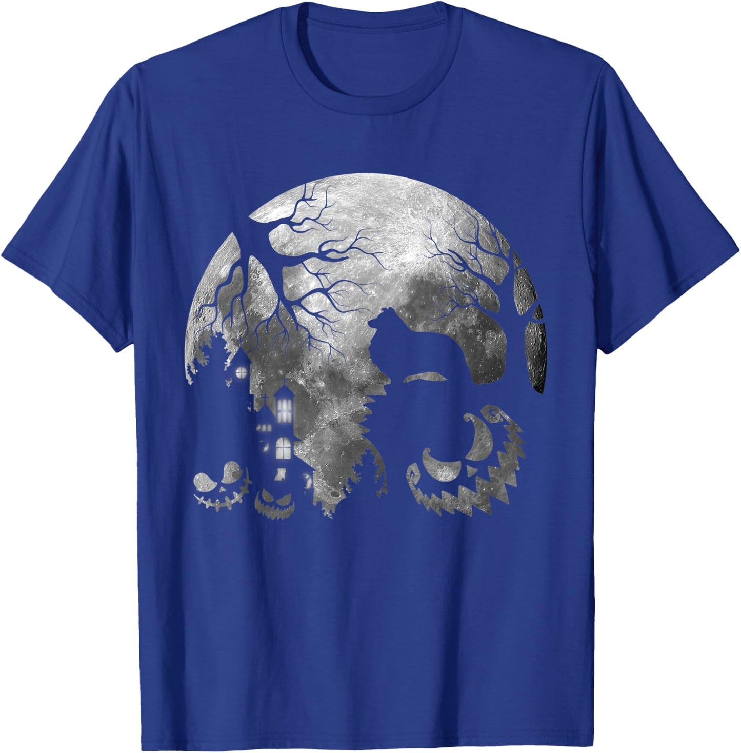 Sheltie Dog Moon Howl in Forest Halloween Costume Men Women Kids T-Shirt - T-Shirt | Royal