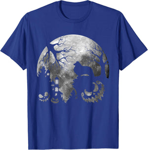Sheltie Dog Moon Howl in Forest Halloween Costume Men Women Kids T-Shirt - T-Shirt | Royal