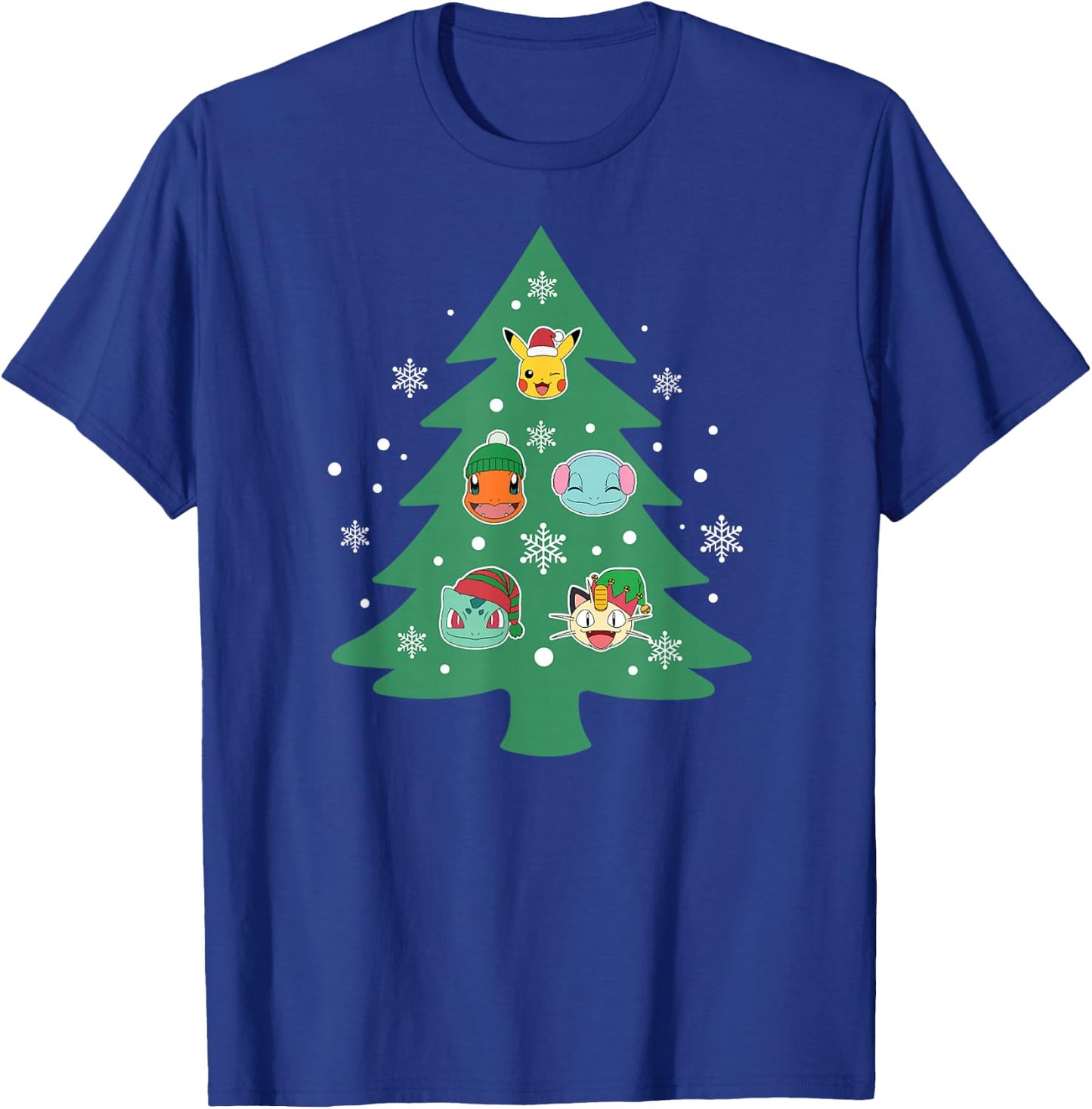 Pokémon - Christmas Tree Character Face Ornaments T-Shirt - T-Shirt | Royal