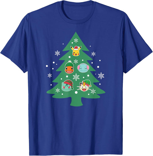 Pokémon - Christmas Tree Character Face Ornaments T-Shirt - T-Shirt | Royal