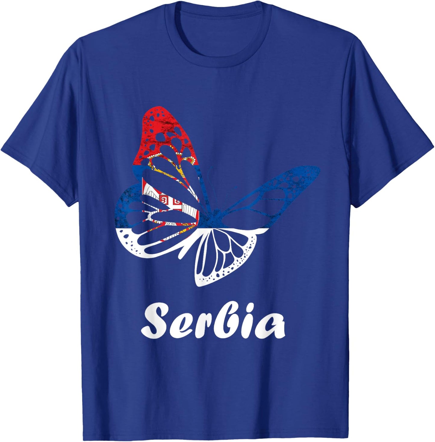 Serbian Butterfly Serbian Roots Srbija Serbia Serbian Flag T-Shirt - T-Shirt | Royal