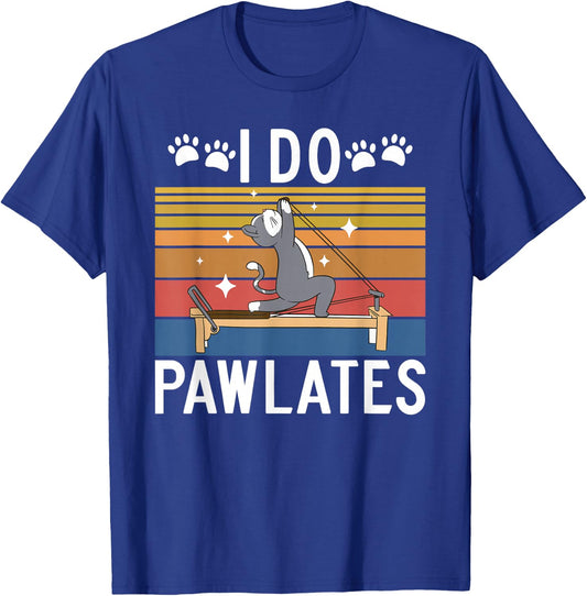 Pilates Gifts I Do Pawlates Cat Pilates Yoga Black Small Short Sleeve Women Pilates Enthusiasts T-Shirt - T-Shirt | Royal