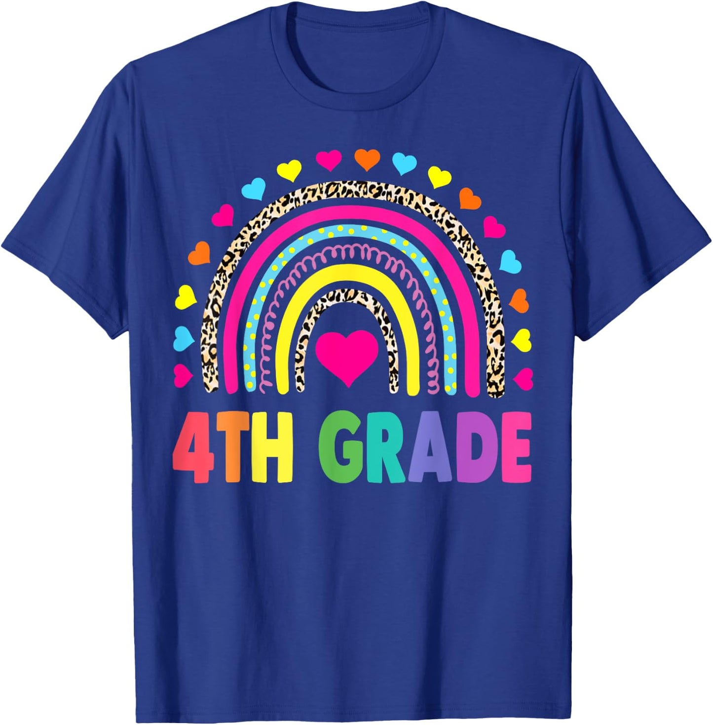 Fourth Grade Rainbow Girls Boys Teacher Team 4th Grade Squad T-Shirt - T-Shirt | Royal