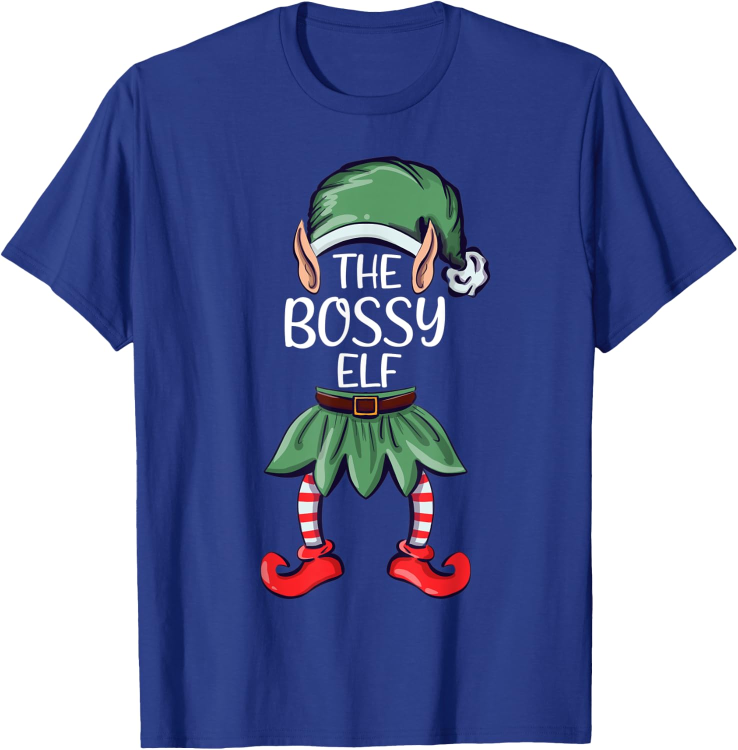 The Bossy Elf Elf Christmas Matching Family Group Elf T-Shirt - T-Shirt | Royal