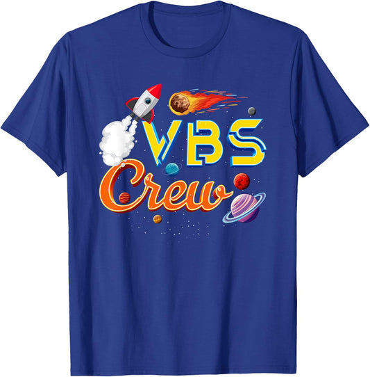 VBS Crew Back To School Space Astronaut Galaxy Jesus T-Shirt - T-Shirt | Royal