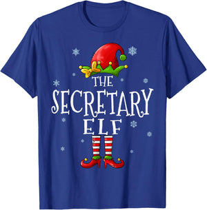 The Secretary Elf Squad Funny Xmas Groupe Matching Christmas T-Shirt - T-Shirt | Royal