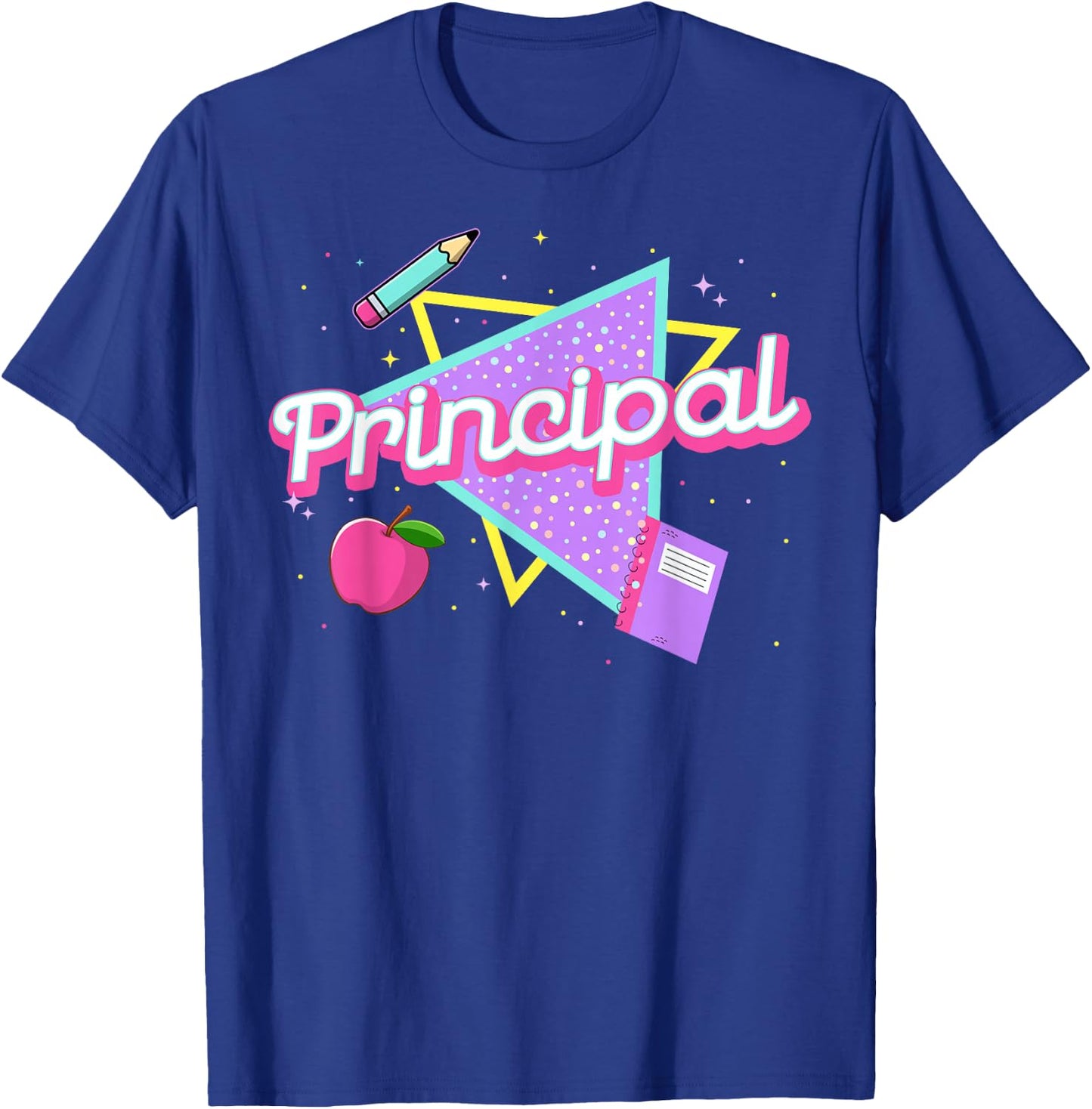 Cute Principal Shirt Retro 80's 90's Style Principal Gifts T-Shirt - T-Shirt | Royal