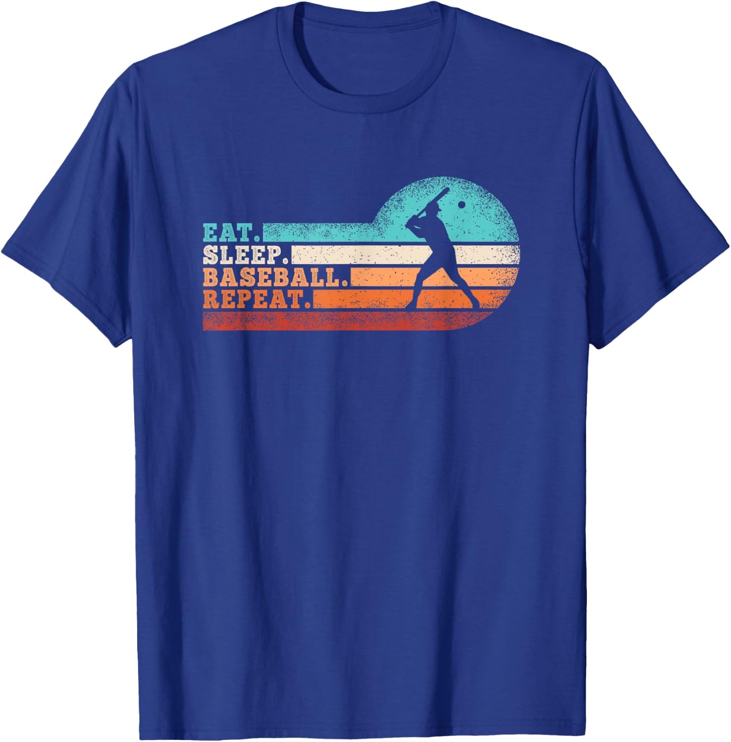 Eat Sleep Baseball Repeat Funny Baseball Lover Men Boys T-Shirt - T-Shirt | Royal