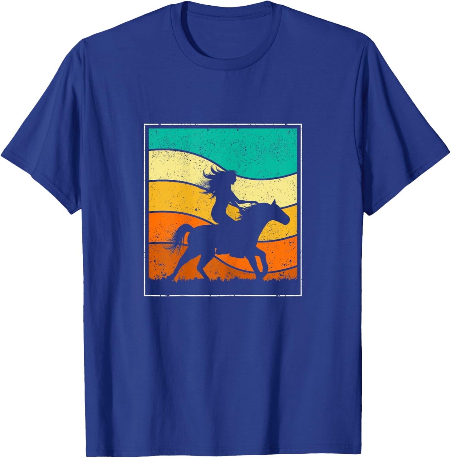 Girl Horse Riding Vintage Cowgirl Texas Ranch Horses Girls T-Shirt - T-Shirt | Royal