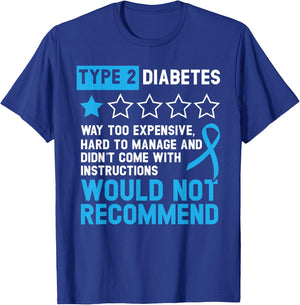 Type 2 Diabetes T2D Warrior Diabetes Awareness T-Shirt - T-Shirt | Royal