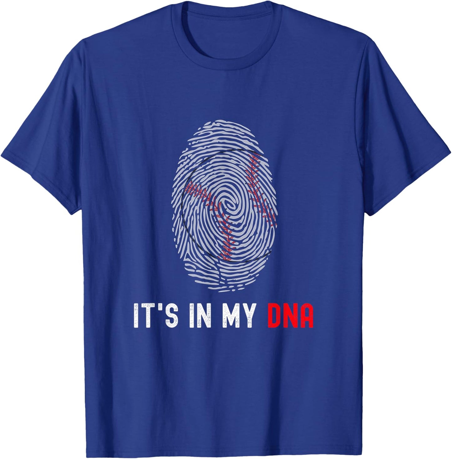 Funny Baseball Fingerprint It's in my DNA Baseball Player T-Shirt - T-Shirt | Royal