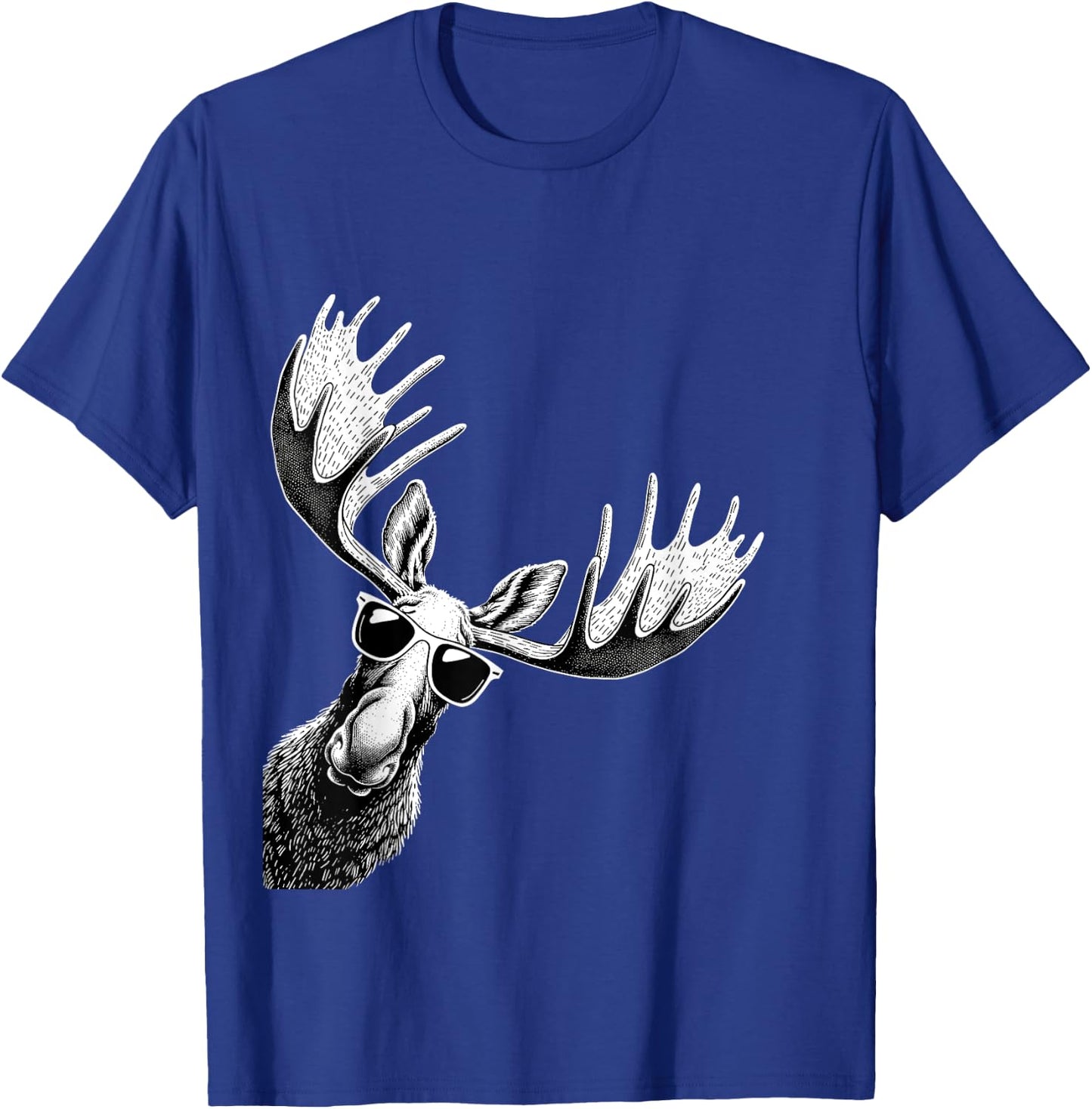 Funny Moose Wearing Sunglasses Alaska Moose Lovers T-Shirt - T-Shirt | Royal
