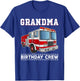 Grandma Birthday Crew Fire Truck Themed Family Matching T-Shirt - T-Shirt | Royal