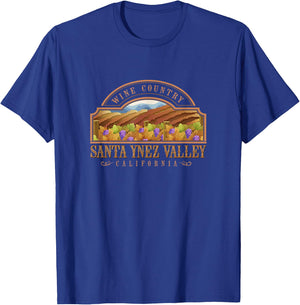 Santa Ynez Valley California Wine Country Wine Tasting T-Shirt - T-Shirt | Royal