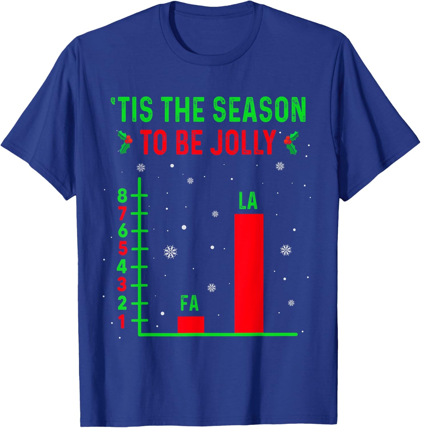 Fa La 8 Funny Math Pun, Math Teacher Christmas Ugly Sweater T-Shirt - T-Shirt | Royal