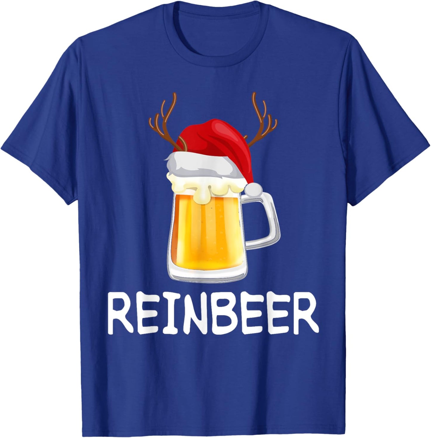 ReinBeer WineDeer Funny Beer Wine Christmas Couples Matching T-Shirt - T-Shirt | Royal
