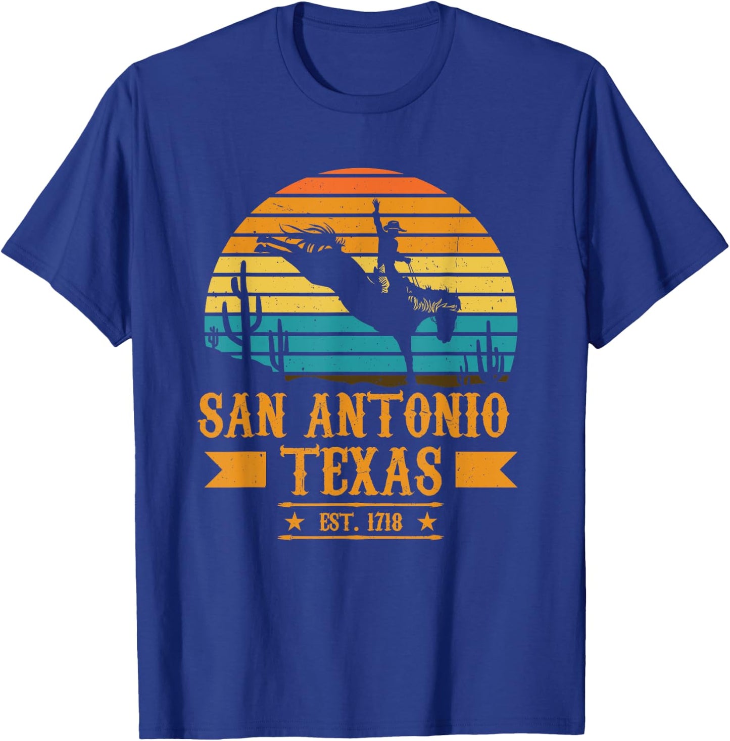 San Antonio Texas Rodeo Rider Horse - San Antonio Texas T-Shirt - T-Shirt | Royal