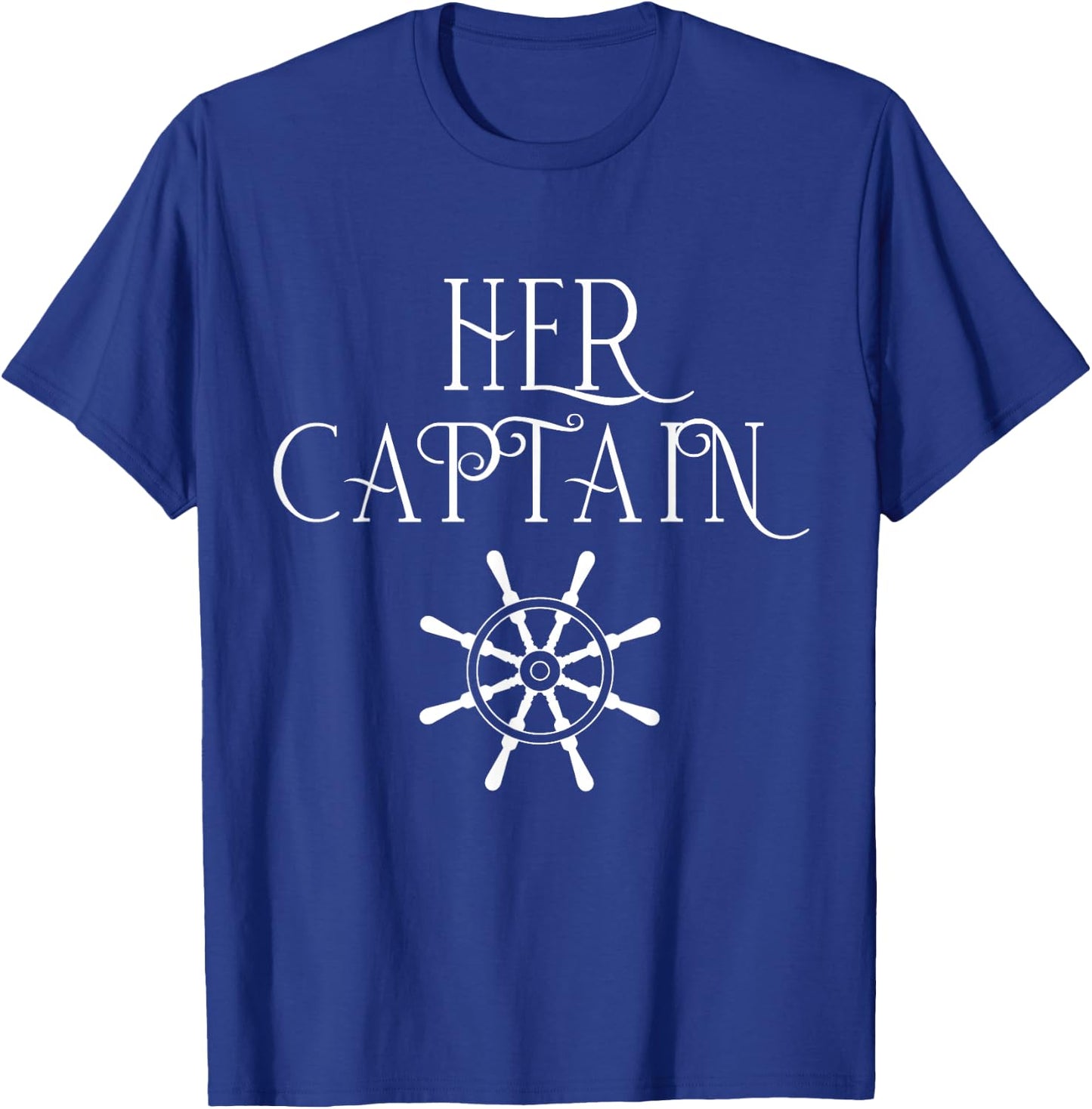 Cruise Her Captain His Anchor Couple Matching Boat lover T-Shirt - T-Shirt | Royal