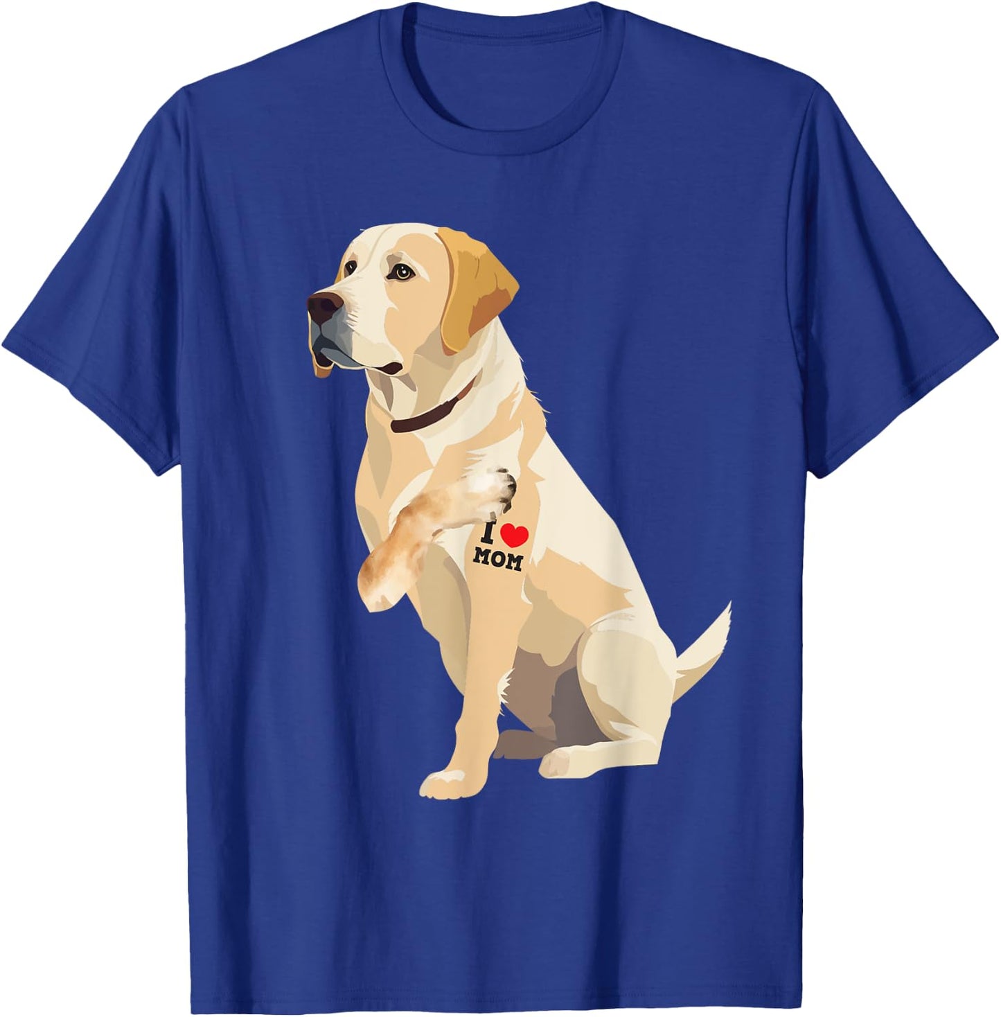 I Love Mom - Tattooed Labrador Dog Owner Animal Pet Trainer Women Girls Kids T-Shirt - T-Shirt | Royal