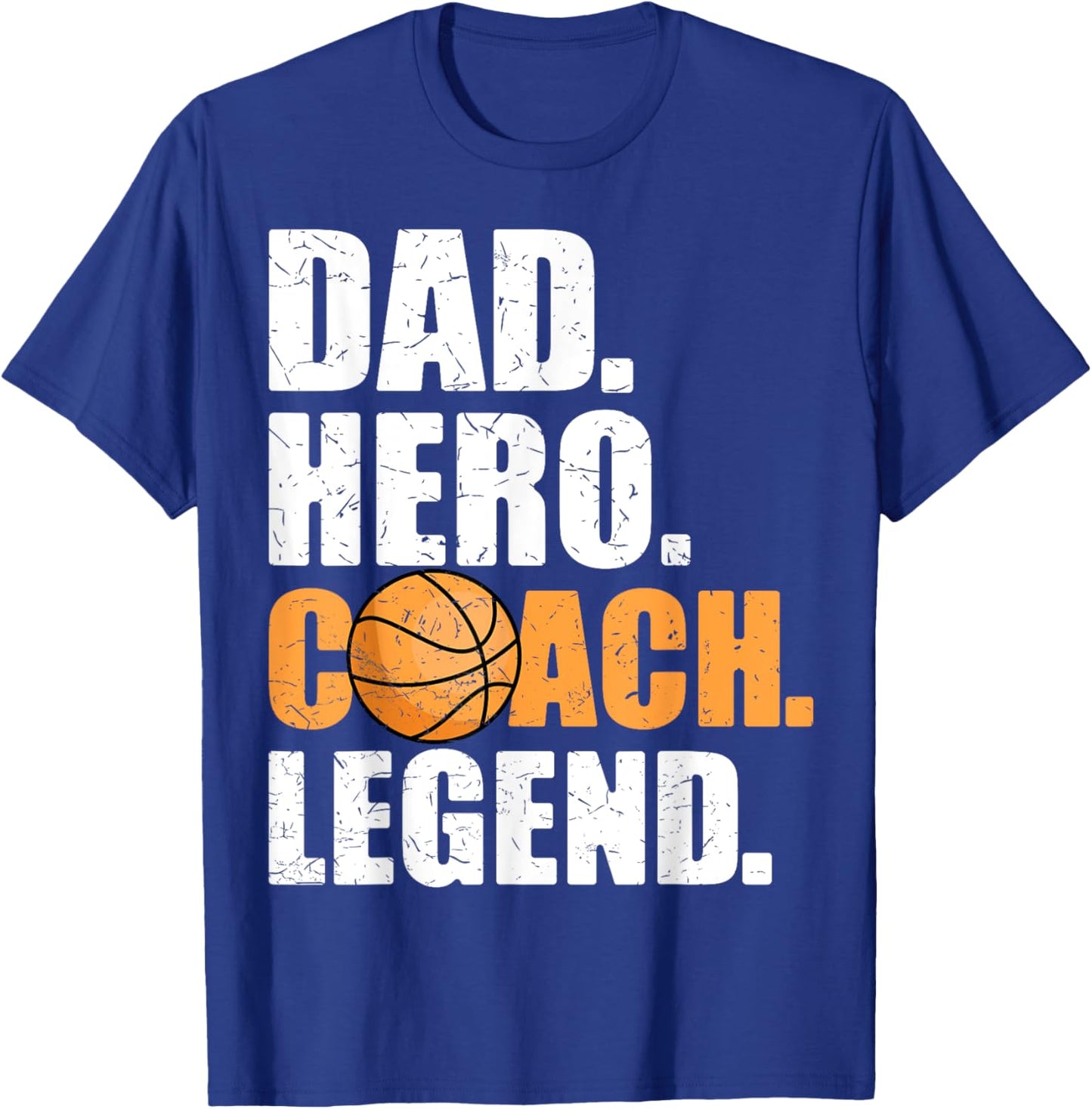 Dad Hero Coach Legend Father Papa Daddy Basketball Coach T-Shirt - T-Shirt | Royal