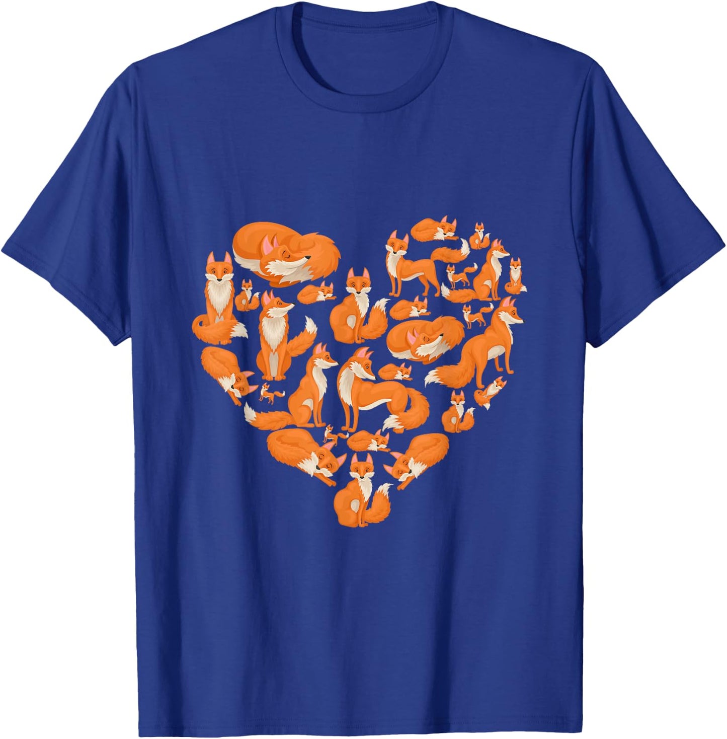 Fox Heart Funny Cute I Love Fox Animal Gifts for Fox Lovers T-Shirt - T-Shirt | Royal