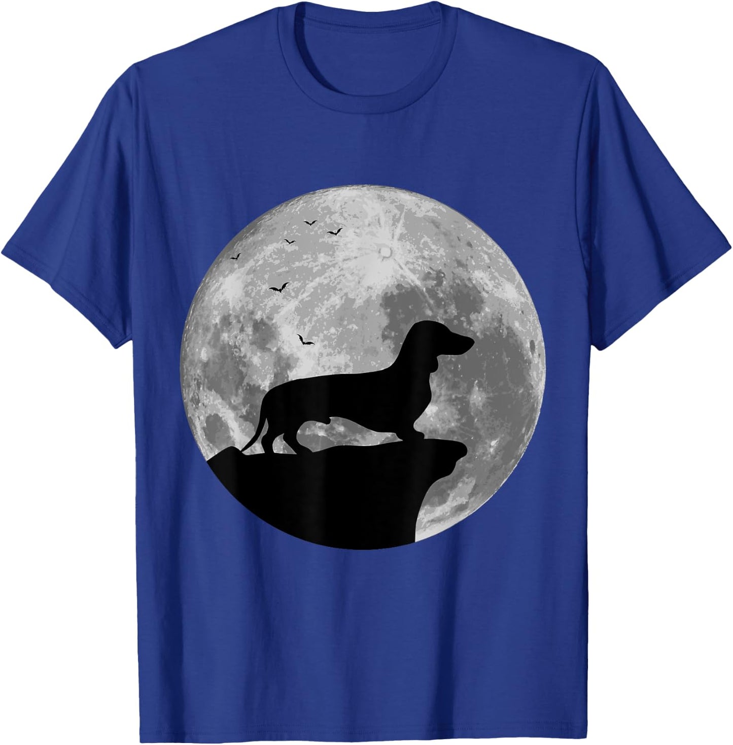 Dachshund Silhouette In The Moon Halloween Costume T-Shirt - T-Shirt | Royal