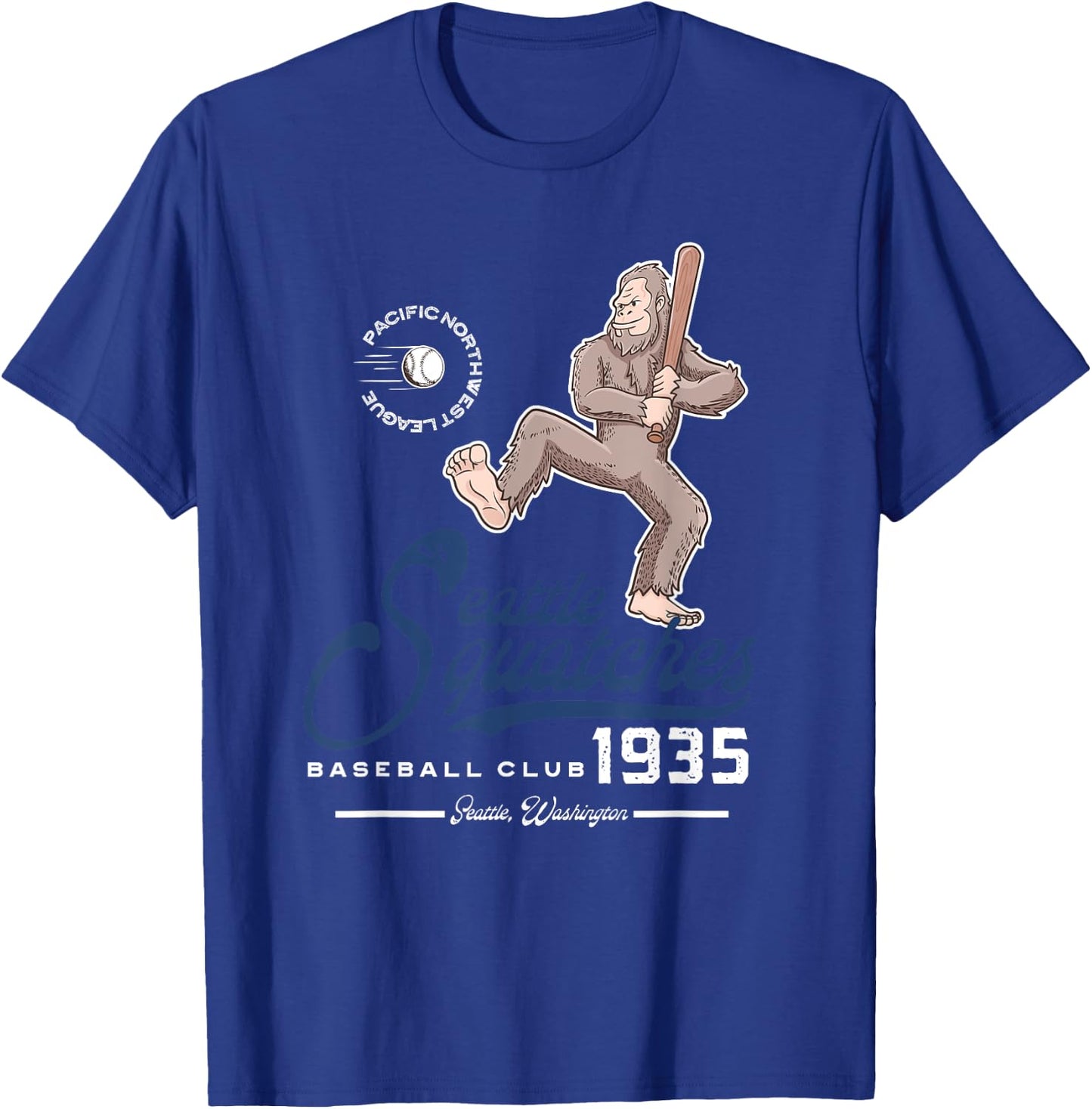 Bigfoot Baseball Seatlle Squatches for Sasquatch Believer T-Shirt - T-Shirt | Royal