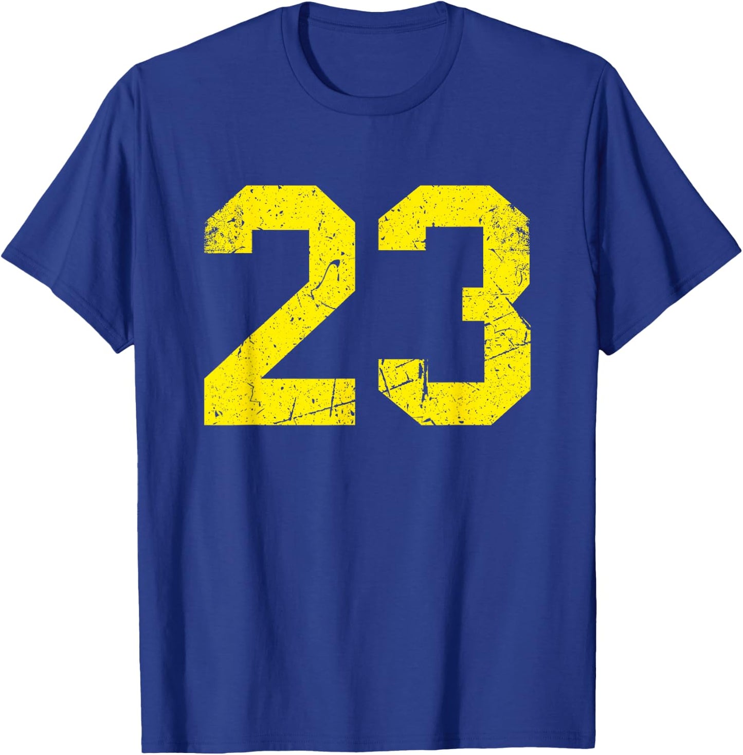 Vintage Yellow Sports Team Number #23 T-Shirt - T-Shirt | Royal