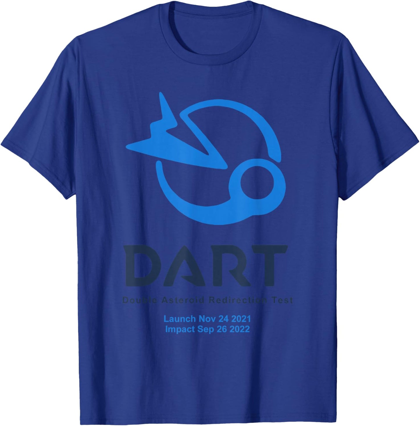 DART mission logo launch impact (blue) T-Shirt - T-Shirt | Royal