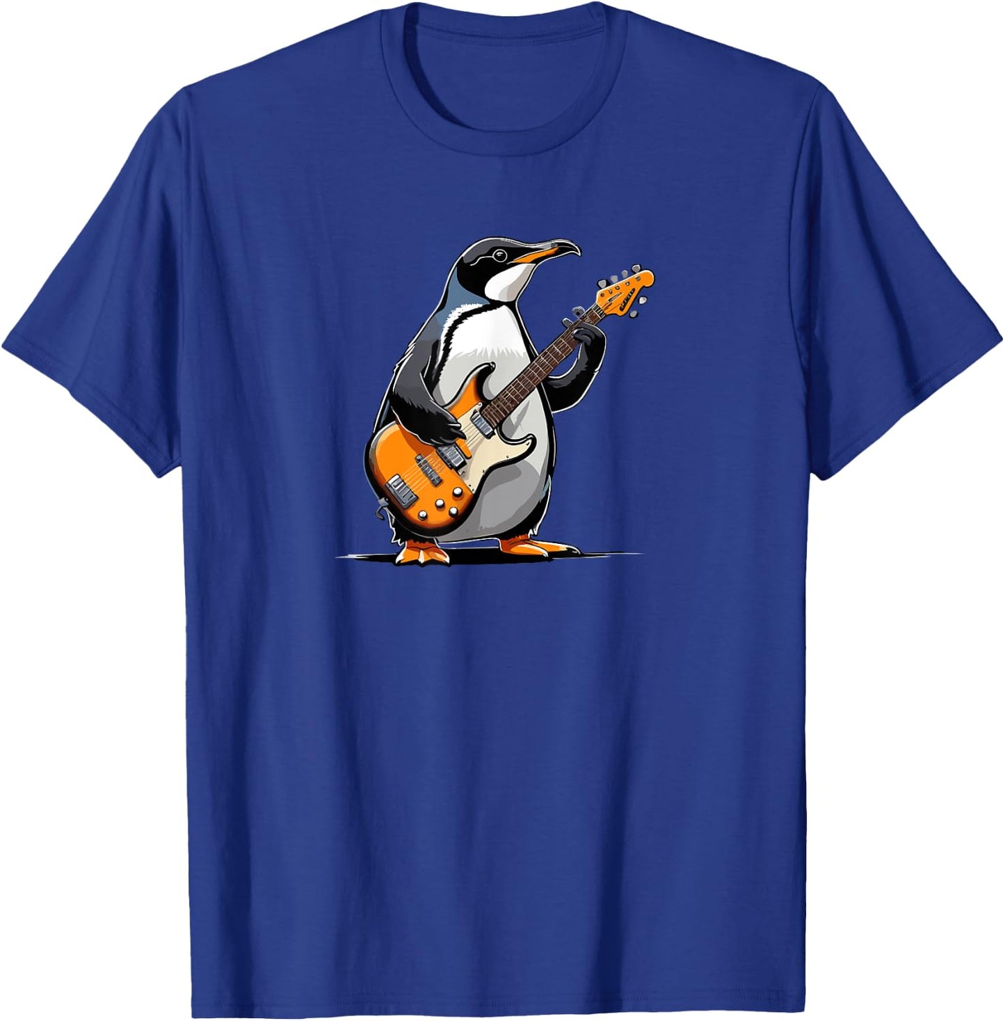 Penguin playing Electric Guitar, Penguin Guitarist T-Shirt - T-Shirt | Royal