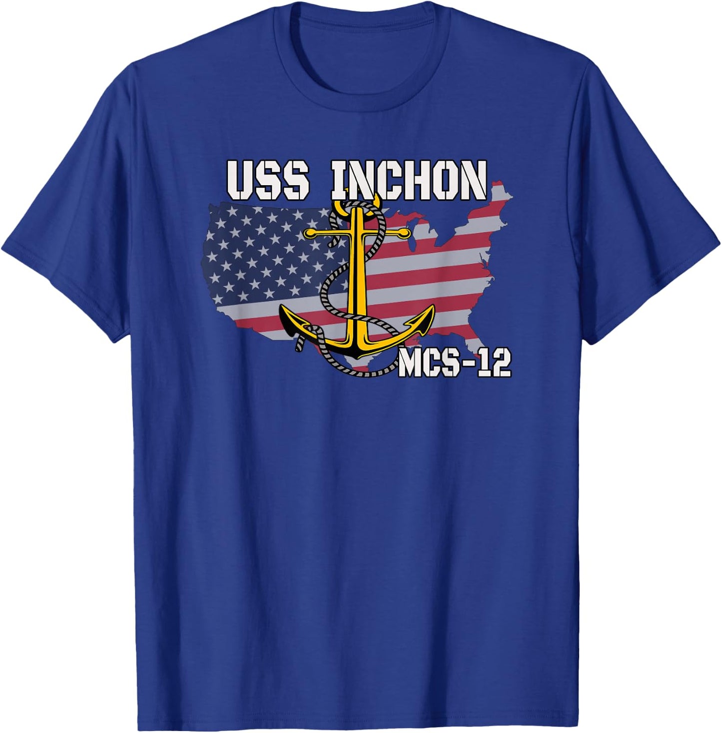 USS Inchon MCS-12 Mine Countermeasures Ship Veterans Father T-Shirt - T-Shirt | Royal