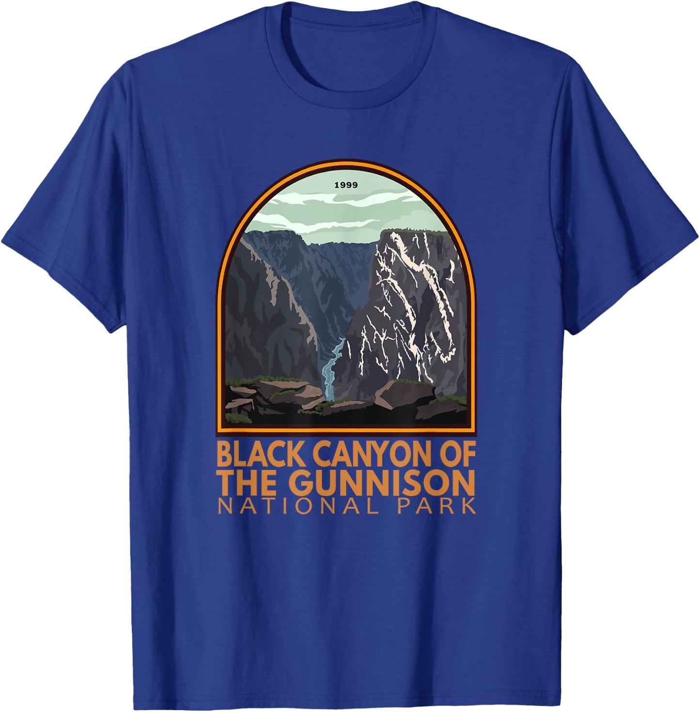 Black Canyon Of The Gunnison National Park Vintage Emblem T-Shirt - T-Shirt | Royal