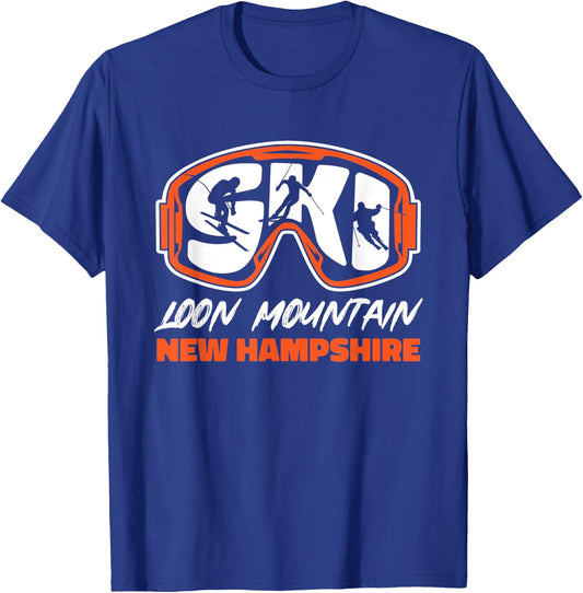 Ski Loon Mountain New Hampshire Skiing Moutain Skier T-Shirt - T-Shirt | Royal