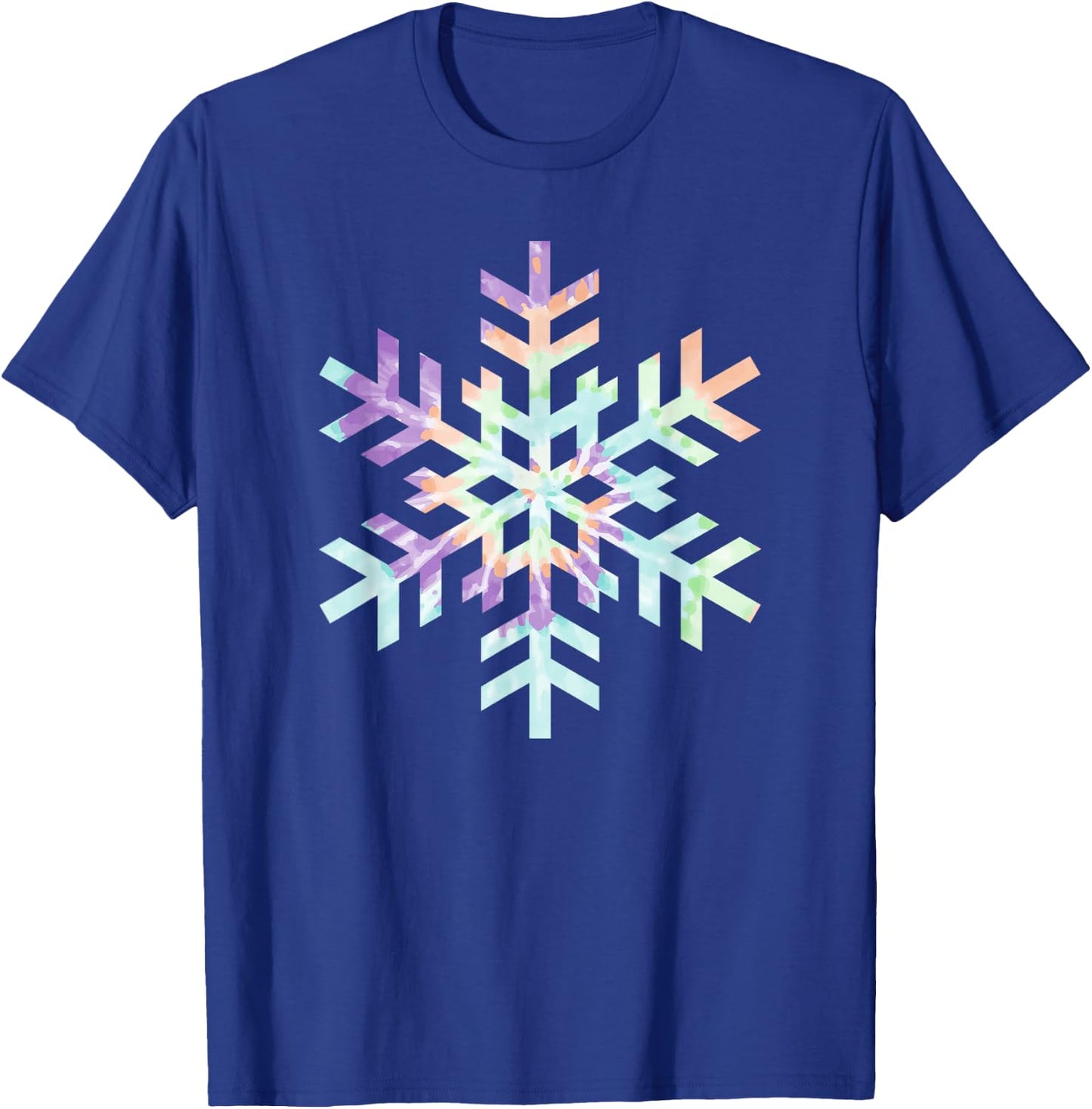 Tie Dye Snowflake Winter Christmas T-Shirt - T-Shirt | Royal