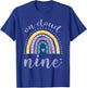 On Cloud Nine 9th Birthday 9 Years Old Rainbow T-Shirt - T-Shirt | Royal