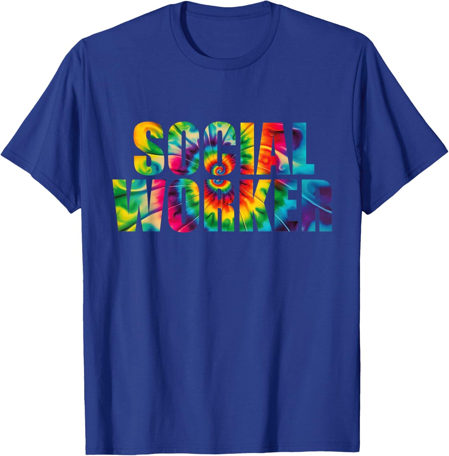 Social Worker Tie Dye Women 2024 School Social Worker T-Shirt - T-Shirt | Royal