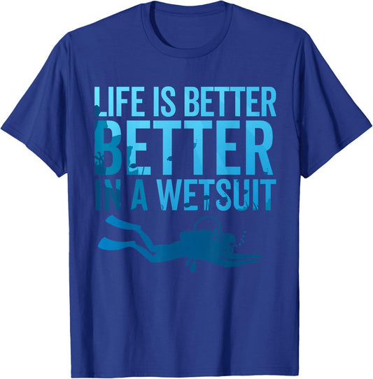 Scuba Diving Women Diver Funny Dive Clothes Apparel T-Shirt - T-Shirt | Royal