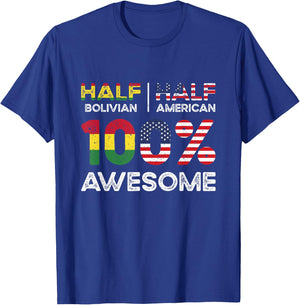 Bolivian American Patriot Grown Bolivia US Flag Dual T-Shirt - T-Shirt | Royal