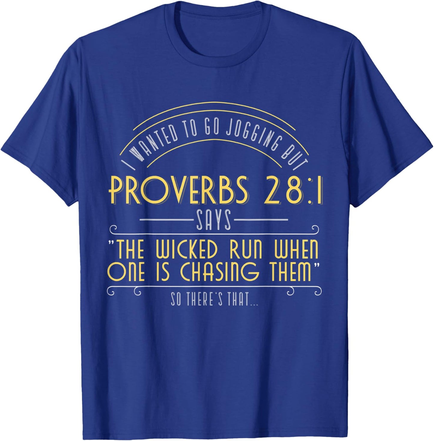 Jogging Workout Bible Verse Fitness Gym Christian Apparel T-Shirt - T-Shirt | Royal