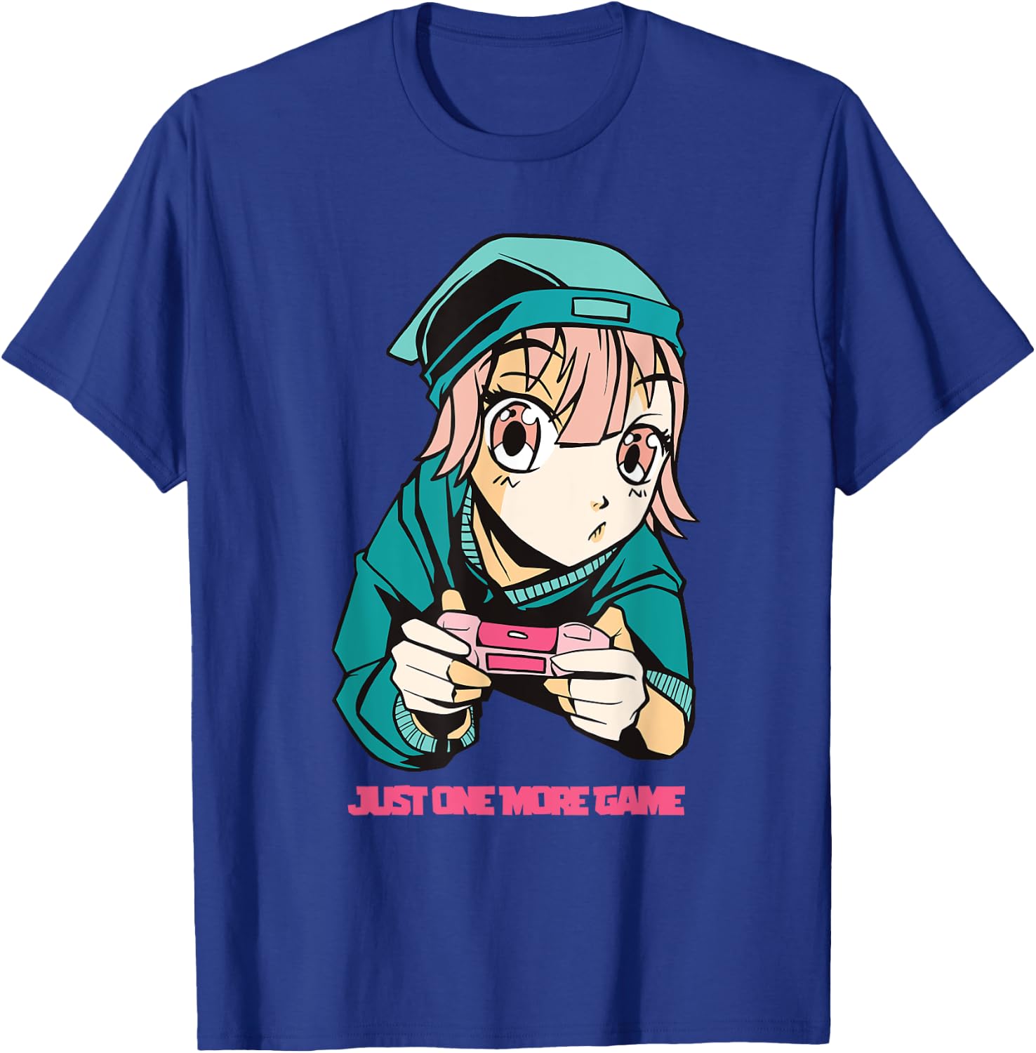 Just one more Game Anime Girls Gamer Lover T-Shirt - T-Shirt | Royal