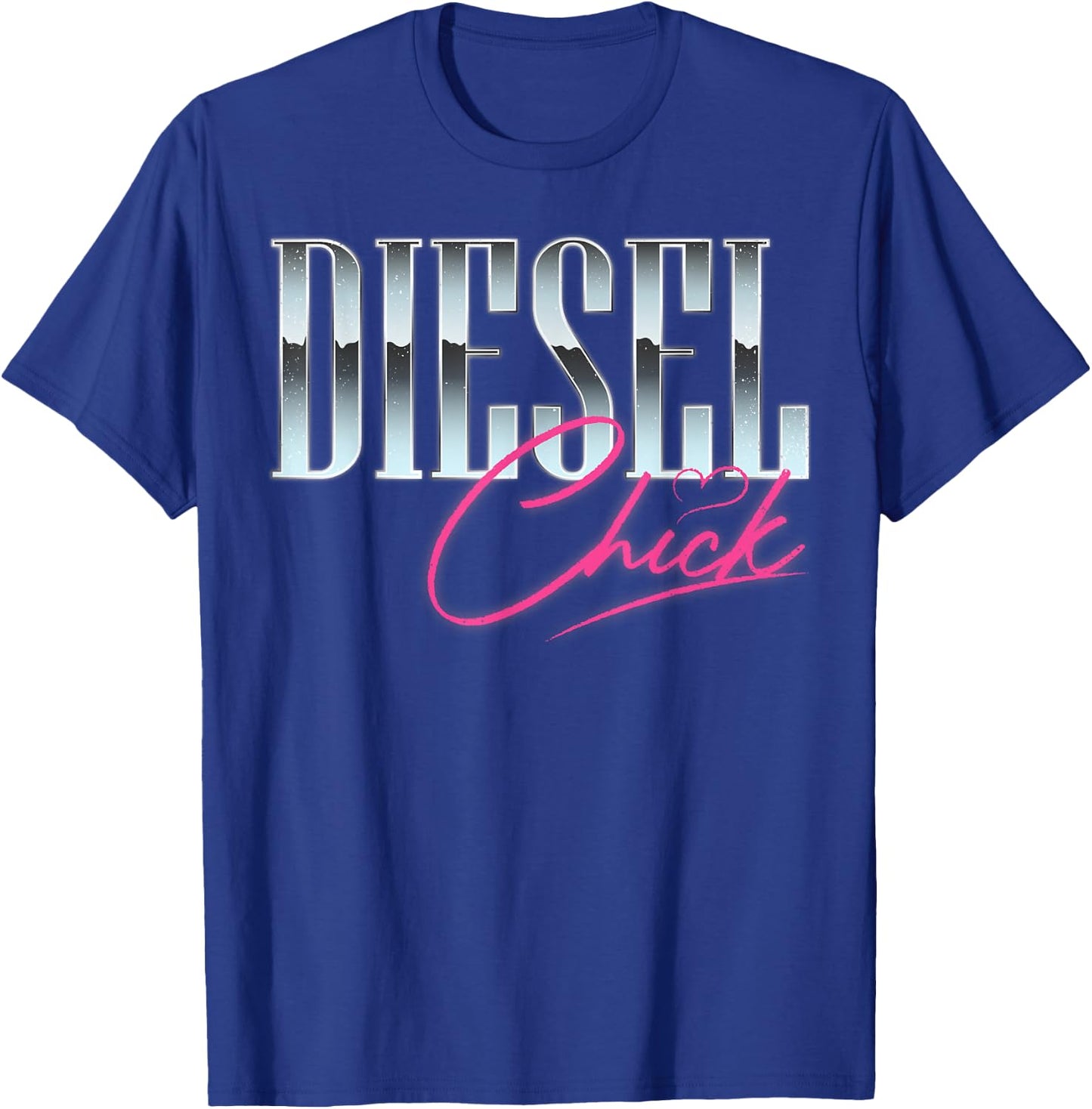 Diesel Chick Trucker Truck Driver Funny Women Retro Vintage T-Shirt - T-Shirt | Royal