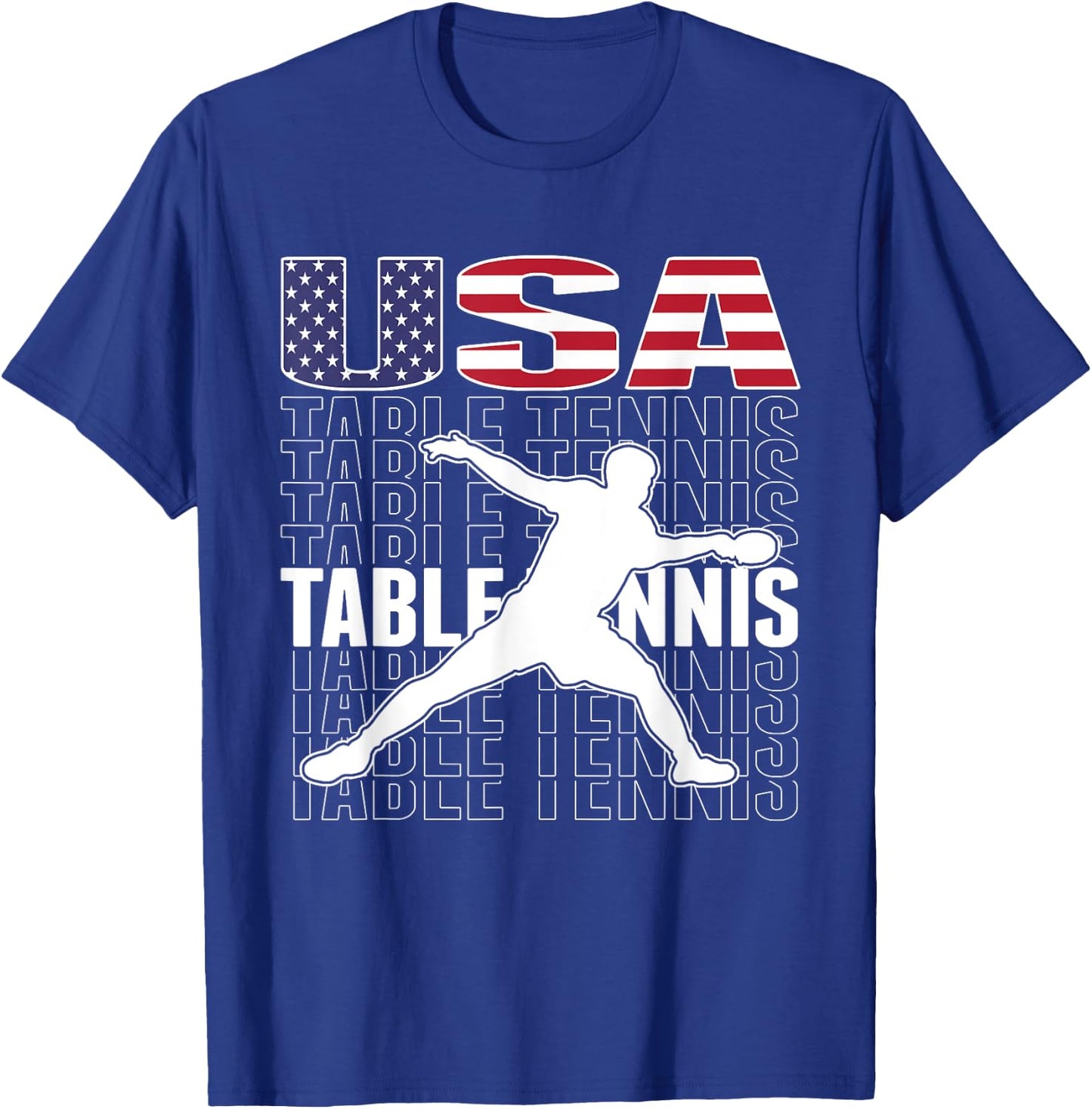 America Table Tennis Fans Jersey American Flag Ping Pong T-Shirt - T-Shirt | Royal