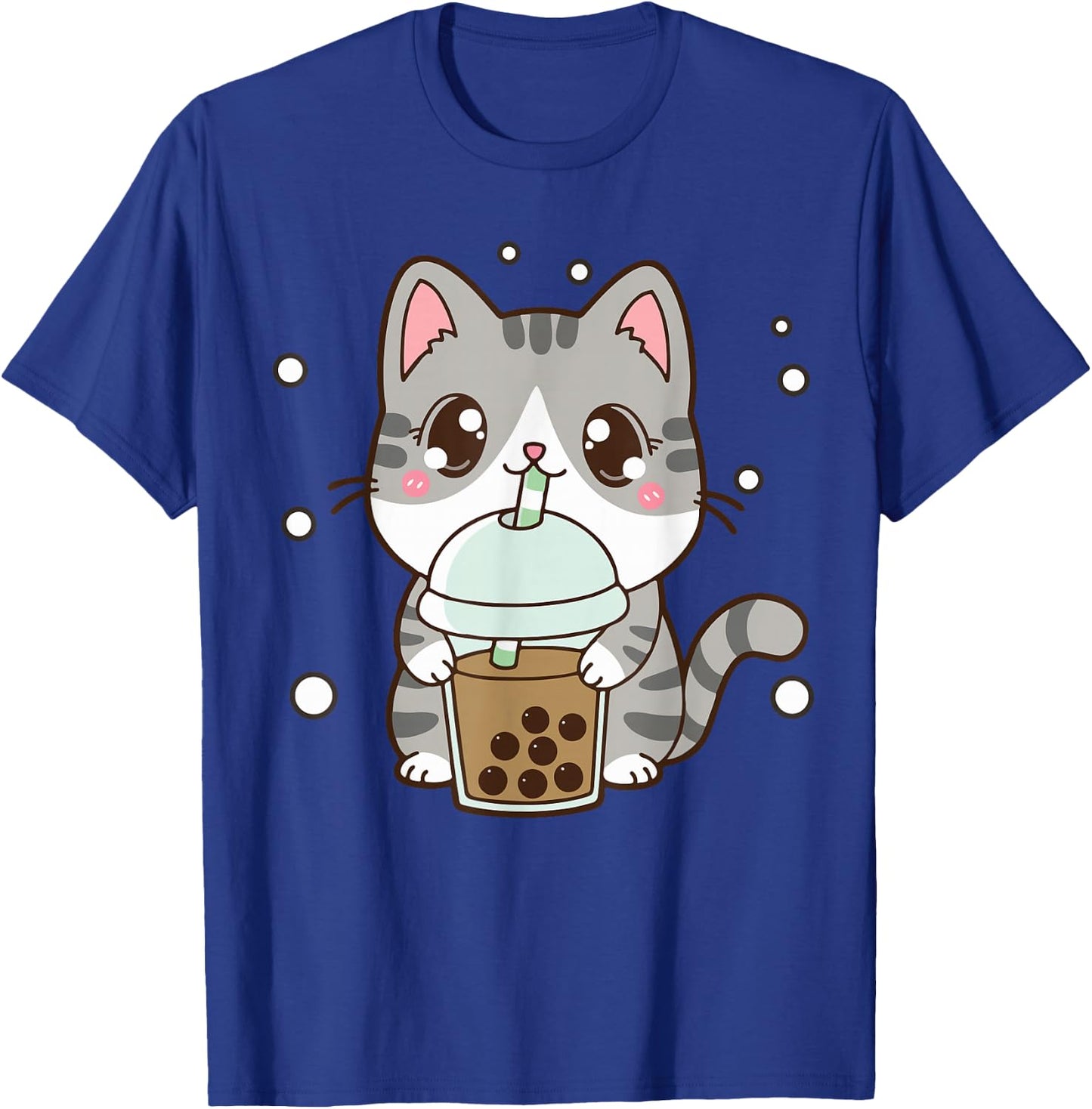 Cat Boba Tea Cat Women Teen Girl Japanese Anime Cute Graphic T-Shirt - T-Shirt | Royal