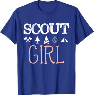 Scout Girl Scouting Troop Supporter Camping Scouting Girl T-Shirt - T-Shirt | Royal