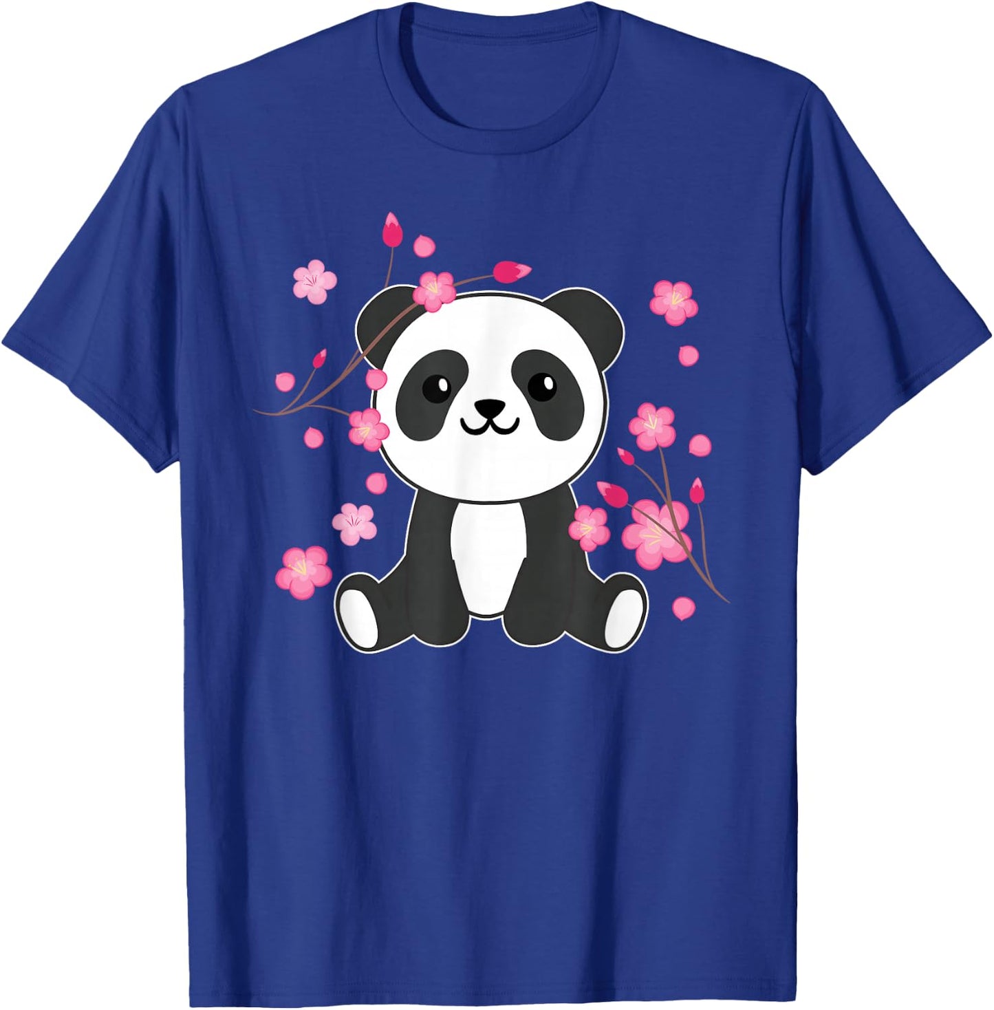 Panda Cute Animals for Children Kawaii Cherry Blossoms T-Shirt - T-Shirt | Royal