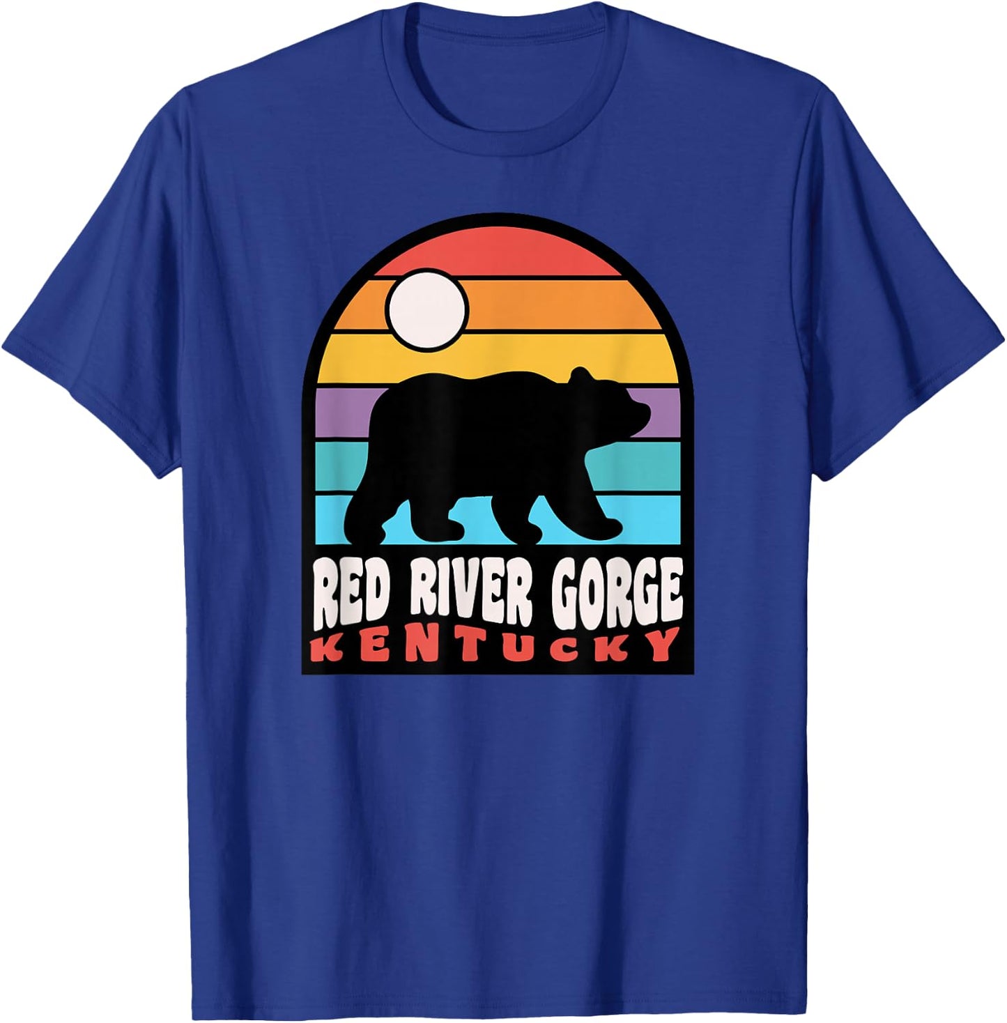 Red River Gorge Kentucky Hiking Bear Badge T-Shirt - T-Shirt | Royal