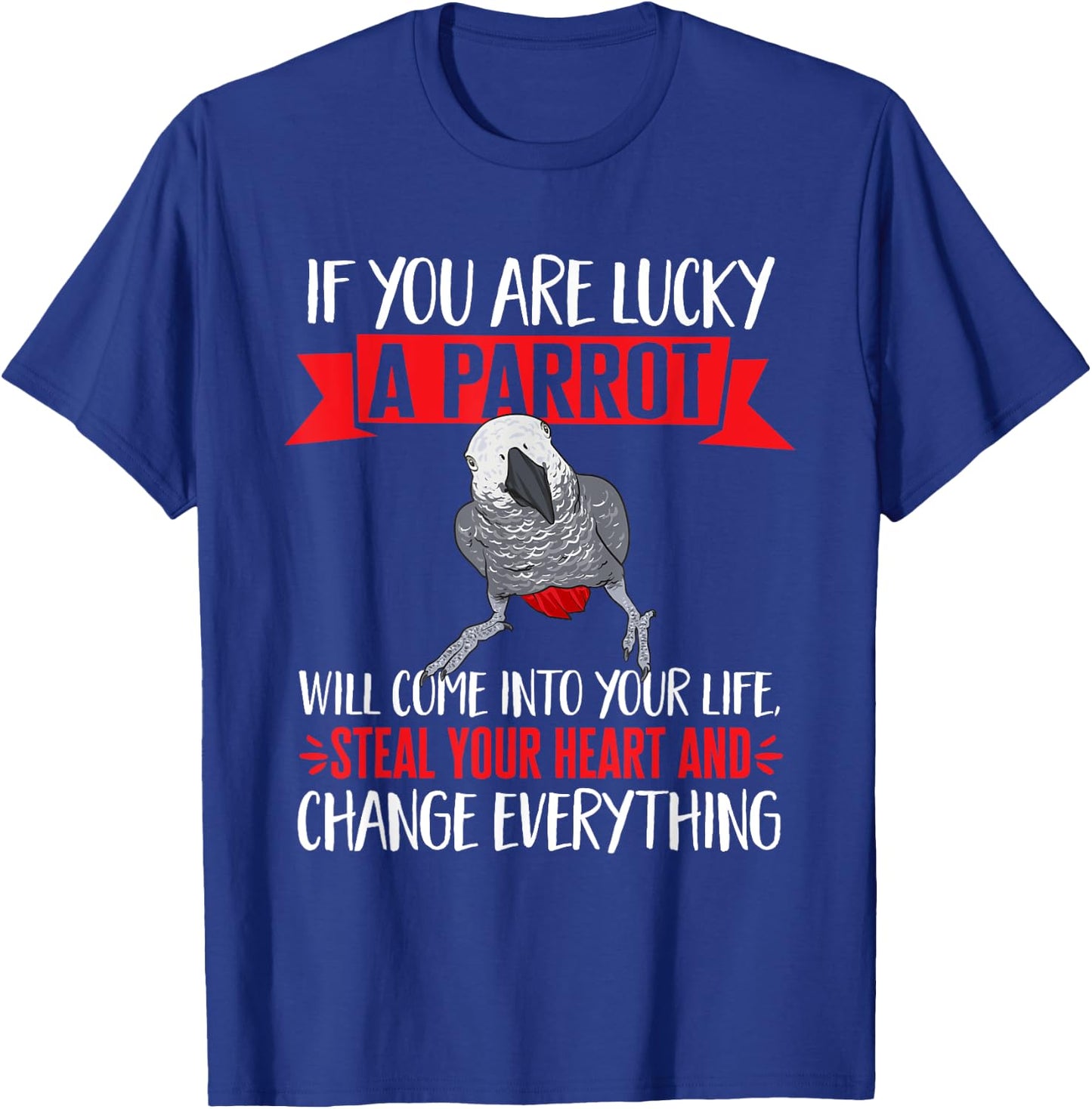 African Grey Parrot T-Shirt - T-Shirt | Royal